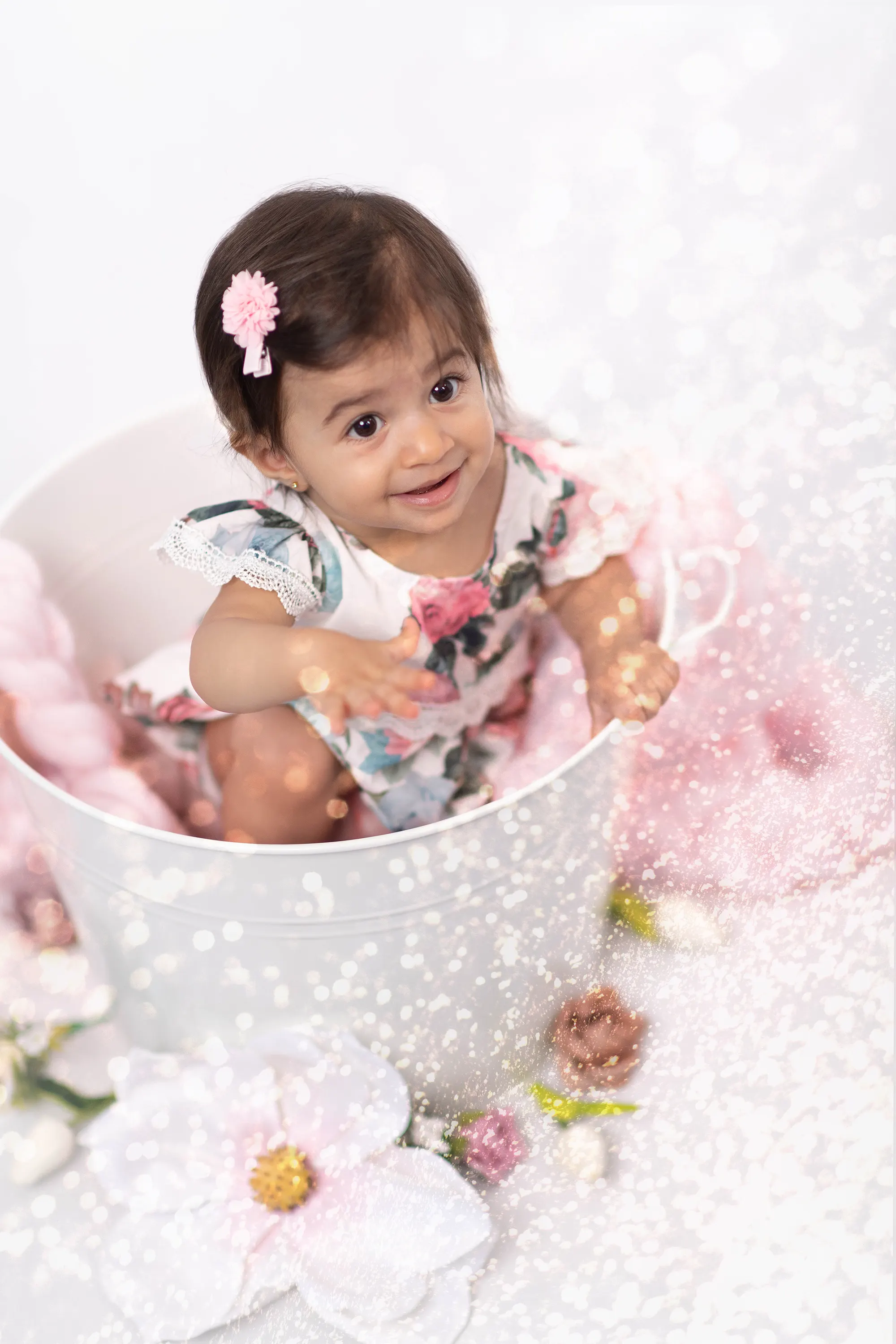 Playful baby captured at Sky Portraits in St Leonards, Sydney - creative baby photography