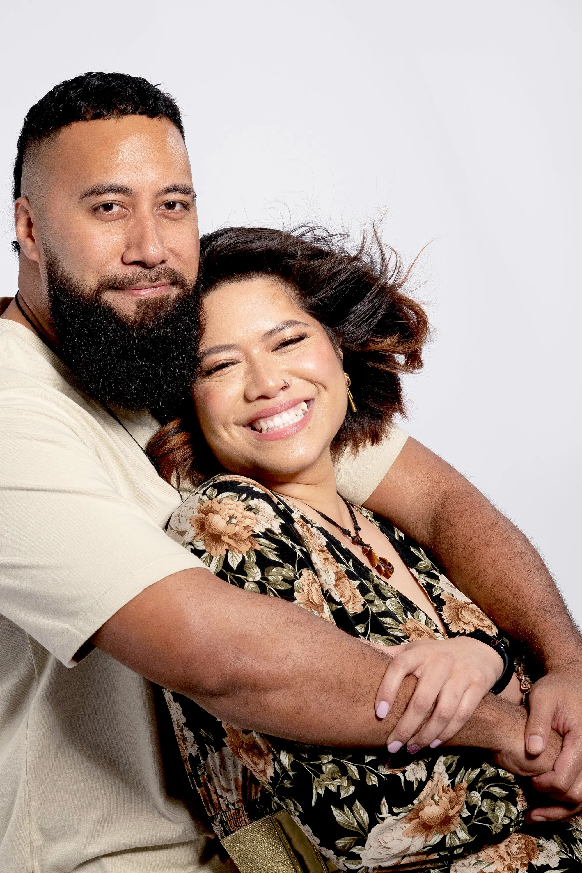 Stylish couple posing in studio, Sydney - couples photographer