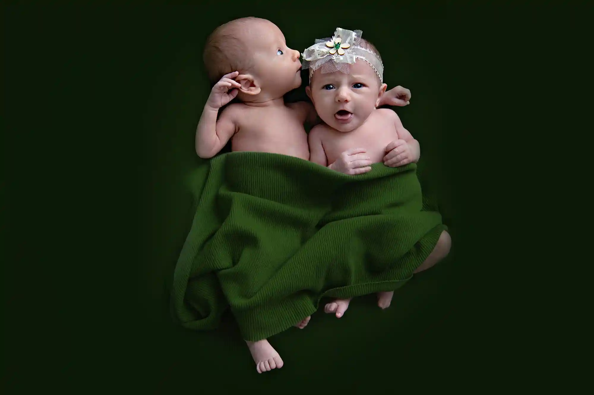 Seasonal newborn shoot with autumn leaves at Sky Portraits, North Shore, Sydney - seasonal newborn photography