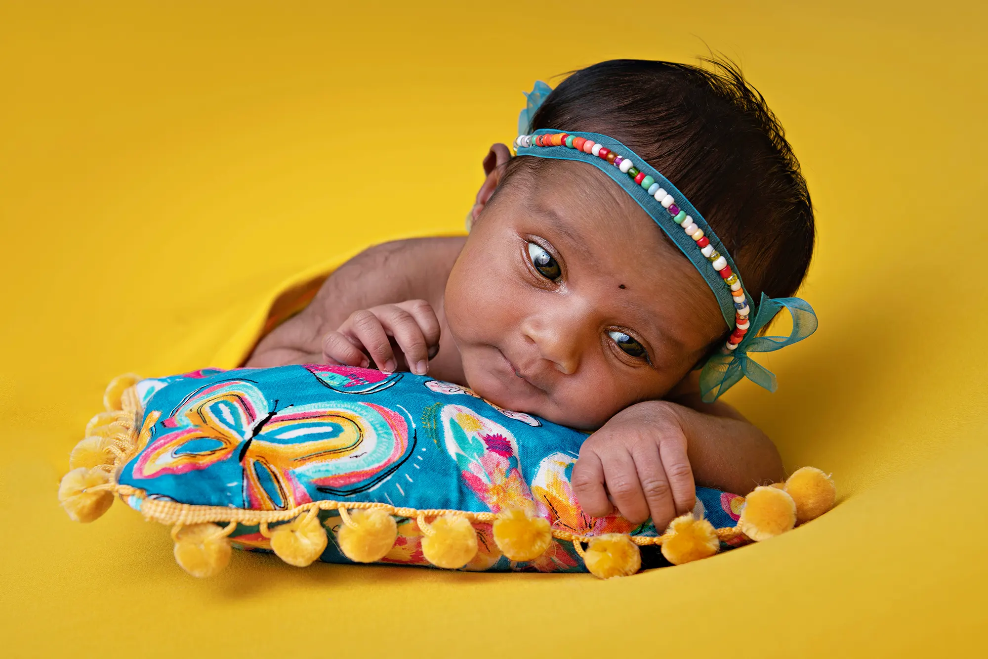 Tiny newborn sleeping at Sky Portraits in St Leonards, Sydney - newborn photographer